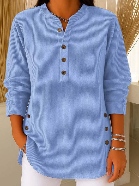 Women's Solid Colour Crew Neck Long Sleeve Casual Knit Pullover