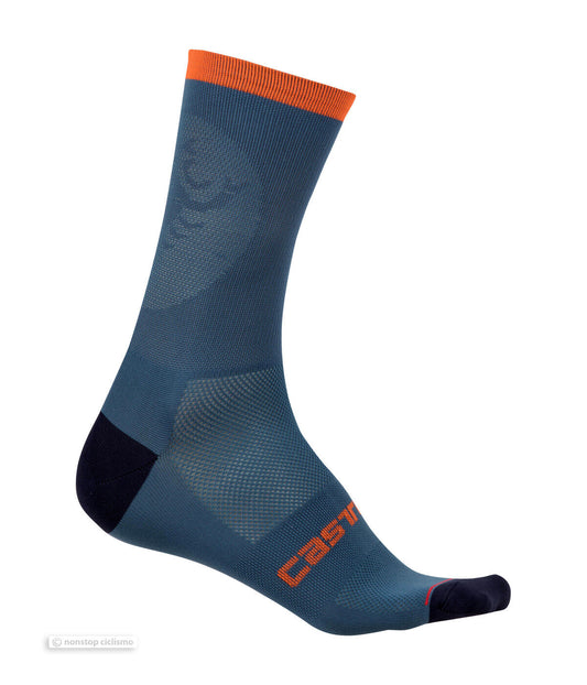 RUOTA 13 Socks : LIGHT STEEL BLUE/ORANGE