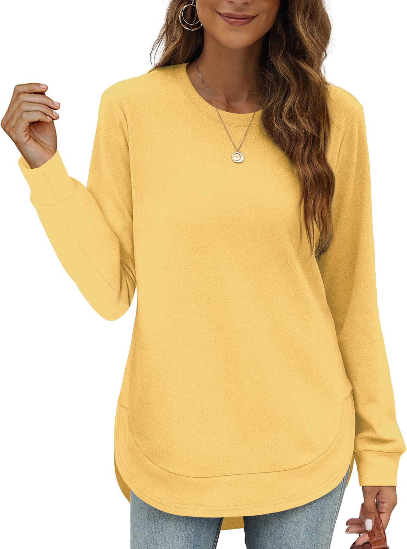 Women's High Low Curved Hem Tops (Buy 2 Free Shipping)