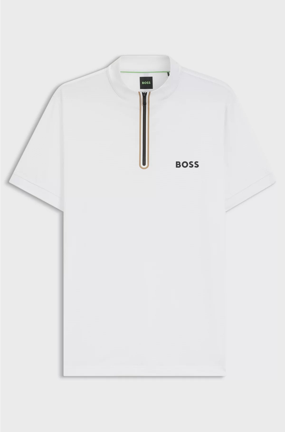 ACTIVE ZIP-NECK T-SHIRT IN STRETCH-MESH JERSEY