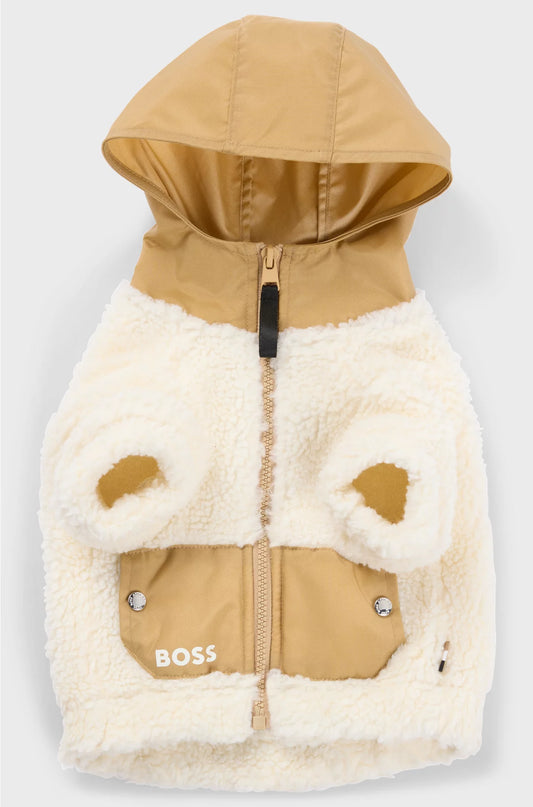 DOG FLEECE JACKET WITH DOUBLE B MONOGRAM
