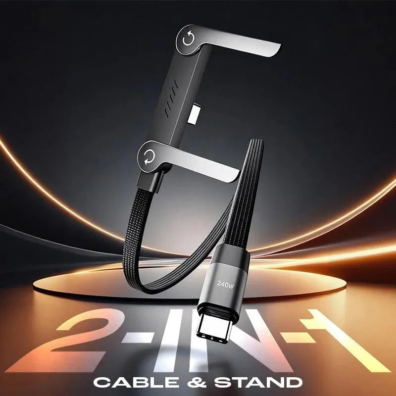 ⚡️240w Super Fast Charging📱invisible Holder Charger Cable With Stand